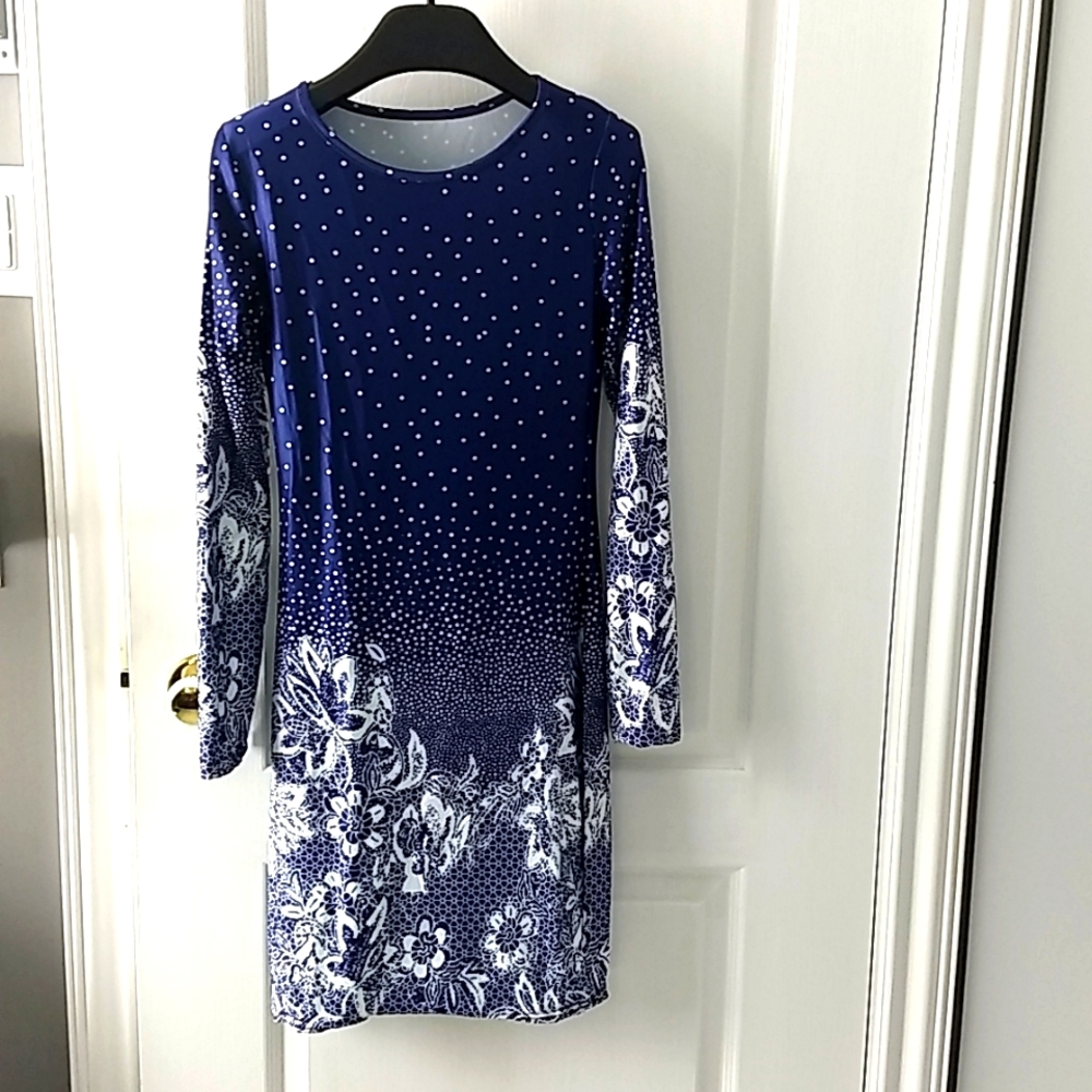 Blue stretchy dress, size small